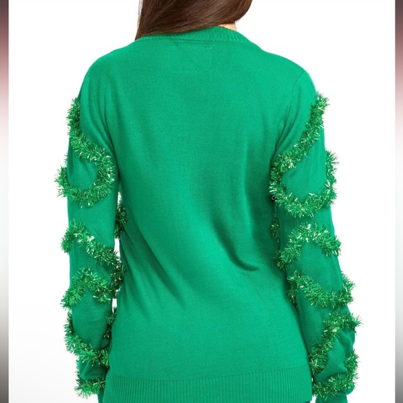 WOMEN’S TIPSY ELVES UGLY CHRISTMAS SWEATER LARGE and XL GAUDY GARLAND CARDIGAN - Picture 2 of 4